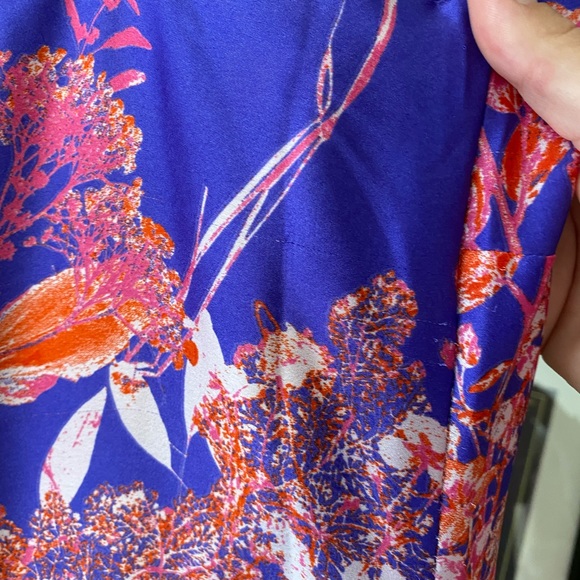 NWT Banana Republic Indigo Purple dress with vibrant orange and pink flowers - Picture 9 of 10